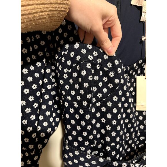 NWT Hutch Jenessa Polka Dot Mini Dress Mod Floral Navy Women's Size 6 - Picture 8 of 13